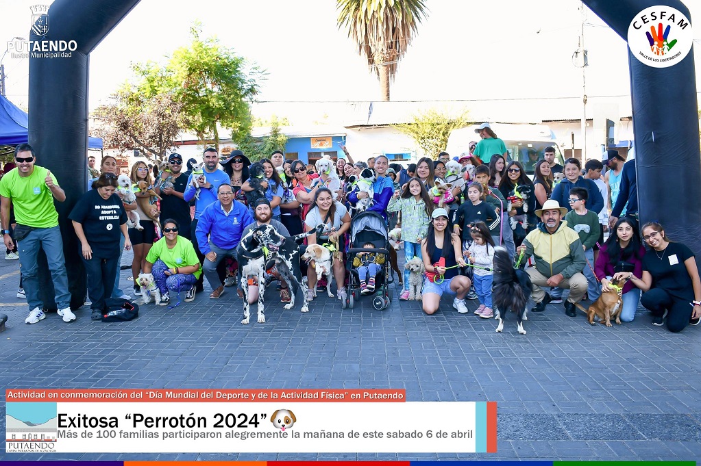 Más de 100 canes fueron protagonistas de la familiar “Perrotón 2024” en la Plaza de Putaendo