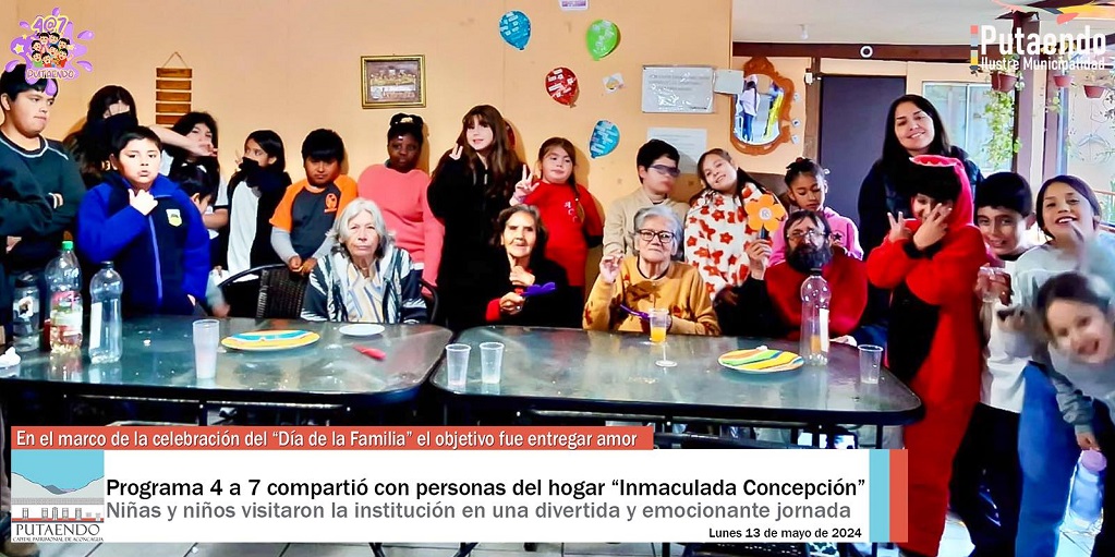 Niñas y niños del Programa 4 a 7 entregaron amor y diversión a personas mayores del Hogar “Inmaculada Concepción”